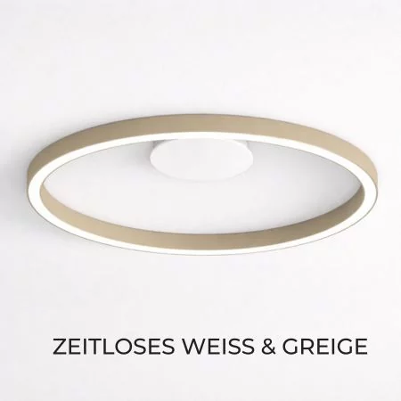Braga Loop LED Ringdeckenleuchte in Weiß und Greige